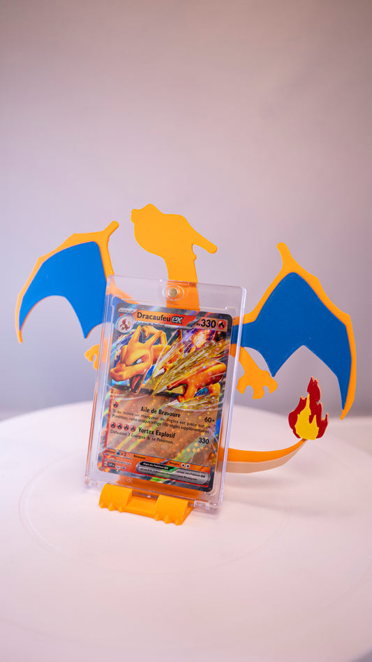 Support + Protection Carte Pokemon - Dracaufeu